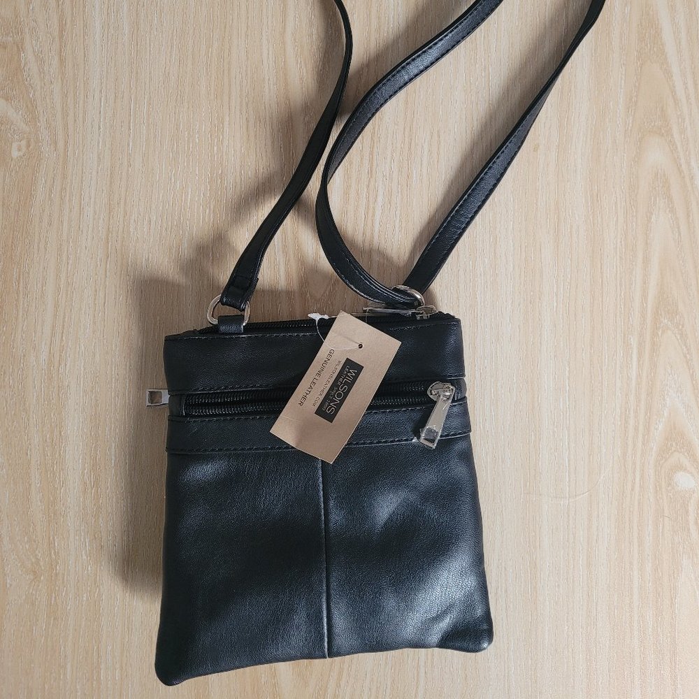 Black leather bag